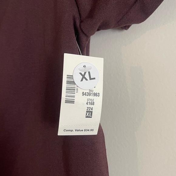 Aeropostale Womens Burgundy Seriously Soft Sculpt Wear 2 Ways Square Neck Top XL - Picture 3 of 4